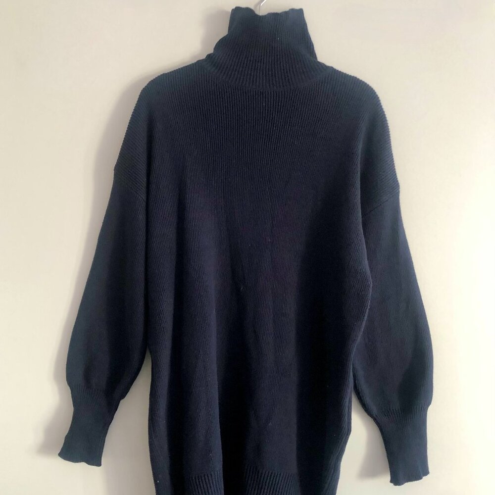 LEGOE HERITAGE MATERNITY NAVY KNIT SWEATER DRESS SIZE 2 M